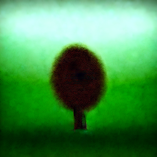 A blurry, semi-abstract, image of a tree