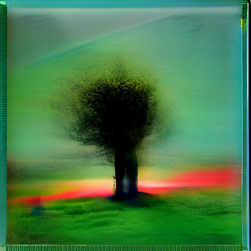 A blurry, semi-abstract, image of a tree