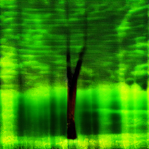A blurry, semi-abstract, image of a tree